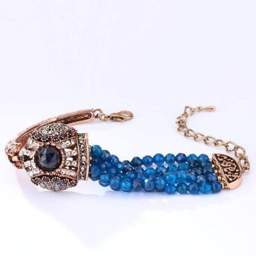 Natural Stone Vintage Crystal Antique Gold Color Bracelet - The Jewellery Supermarket